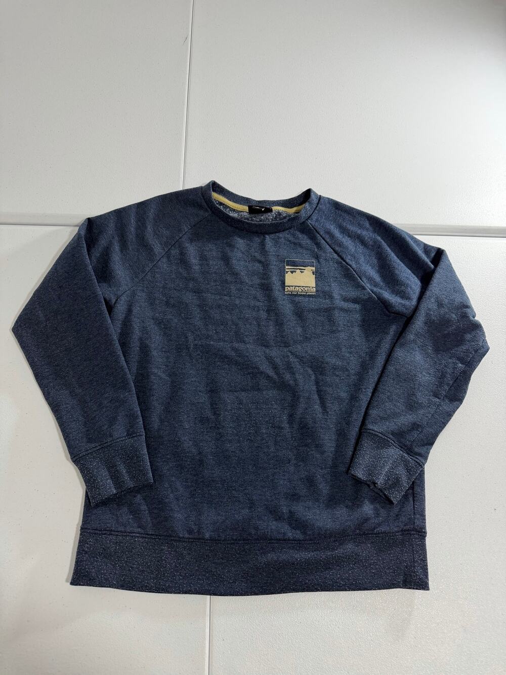 Patagonia Crewneck Sweatshirt Mens XL Navy Organic Cotton P-6 Logo